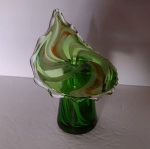 Jack in the Pulpit lead crystal Green Vase